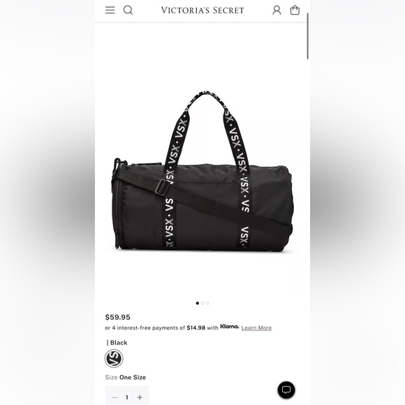 Victoria’s Secret VSX Black Duffle Bag - Picture 2 of 3